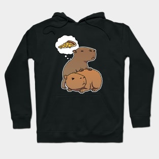 Capybara hungry for Ham and Pineapple Pizza Hoodie